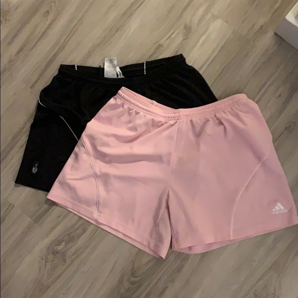 Adidas Black and Pink Athletic Shorts